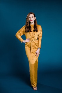 Creative fashion outfit with standout accessories